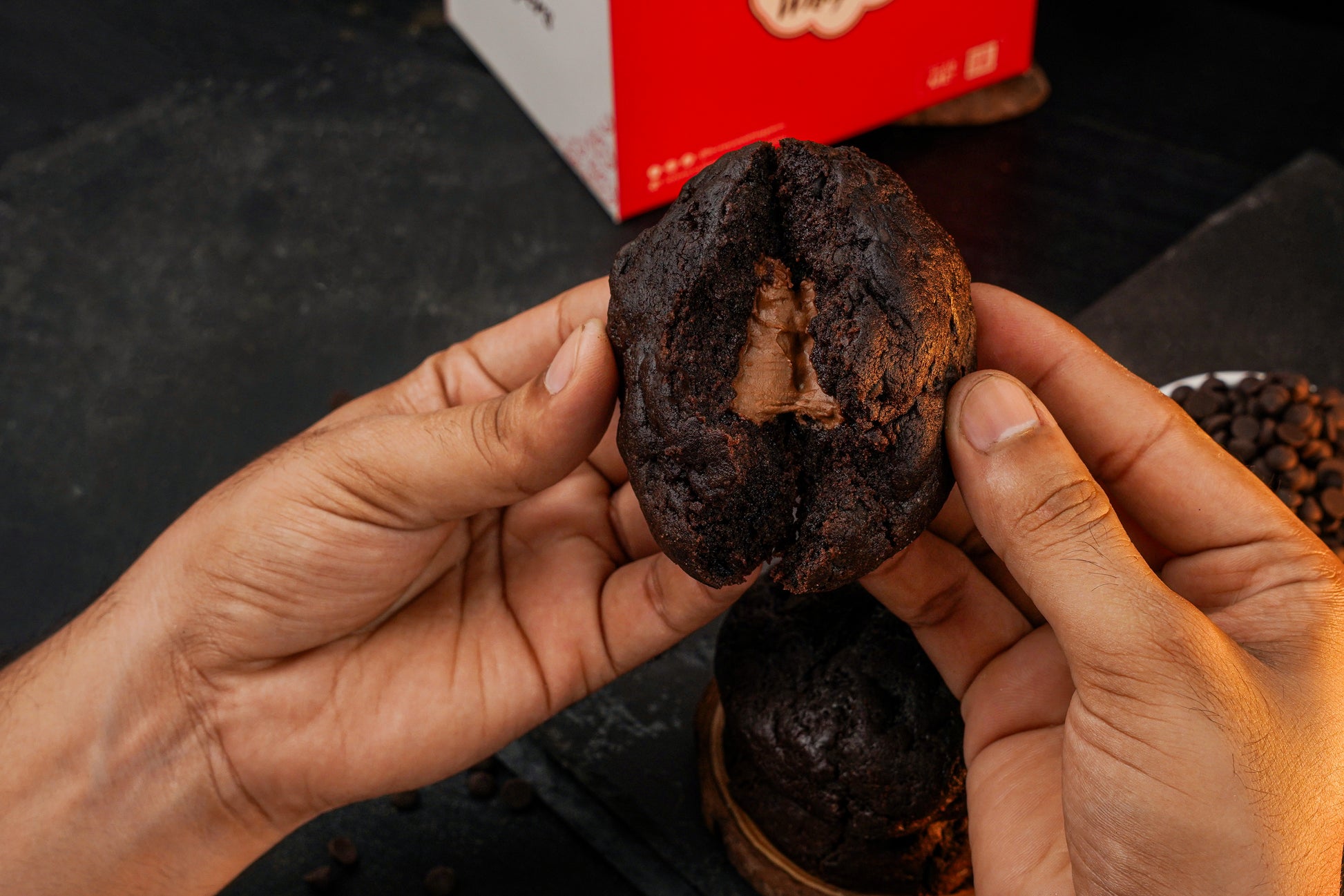 A Pack of 4 Double Chocolate Cookies